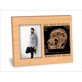 CPA Certification Picture Frame - Personalization Available - 8x10 Frame - 4x6 Picture - Matte Maple Finish