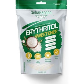 Seba Garden 100% Erythritol Sweetener, 1kg (2.2lb), Natural, Granulated Sugar Substitute No Calories, Keto Friendly, GMO Free