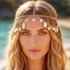 GORTIN Seashell Head Chain Gold Mermaid Headpiece Boho Beach Hair