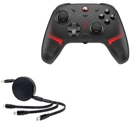 BoxWave Cable Compatible with GameSir Cyclone - AllCharge PD miniSync (100W), Retractable High-Speed Charging Portable USB Cable - Jet Black