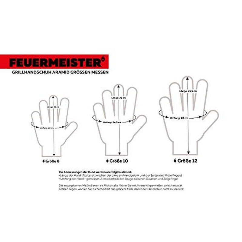 Premium BBQ Gloves - Aramid/Nomex - Black/Red - Set of