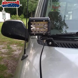 SI Over Ditch Hood LED Light Pods Mounting Bracets Kit for 1995-2004 Toyota Tacoma