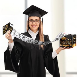 Money Gifts Packaging Graduation, DIY Surprise Box for Money Gifts, Gift for Graduation 2025, Black Gold Graduation Gift for Graduates