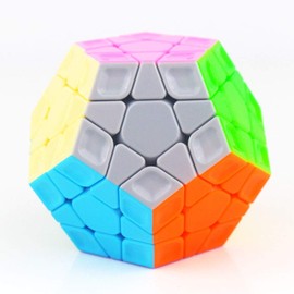 OJIN Cyclone Boys Megaminx 3 x 3 Megaminx Dodecahedron 12-Sided Megamix Cube 3 x 3 Cube Puzzle with a Cube Tripod (Multi Colour)