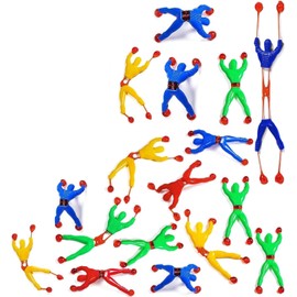S & S PRODUCTS 20Pcs Stretchy Men Climbing Gadget Sticky Stretchable Window Wall Crawler Party Bag Rolling Fillers (Random Colors)