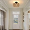 SEIHONG Rattan Ceiling Light Rustic Semi Flush Mount Ceiling Light