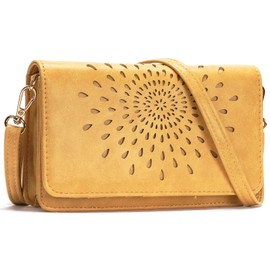 APHISON Crossbody Bags For Women, Clutch Wristlet Wallet Phone Purse Shoulder handbags Multi-Function RFID Card Holder - Yellow