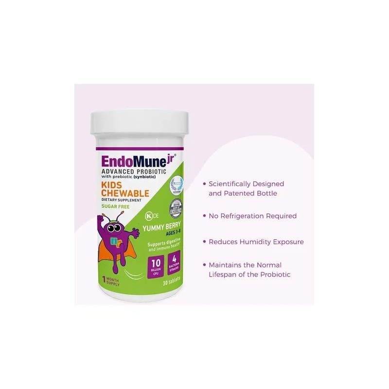 Endomune Jr Probiótico Niños 10b Cfu 30 Tabletas