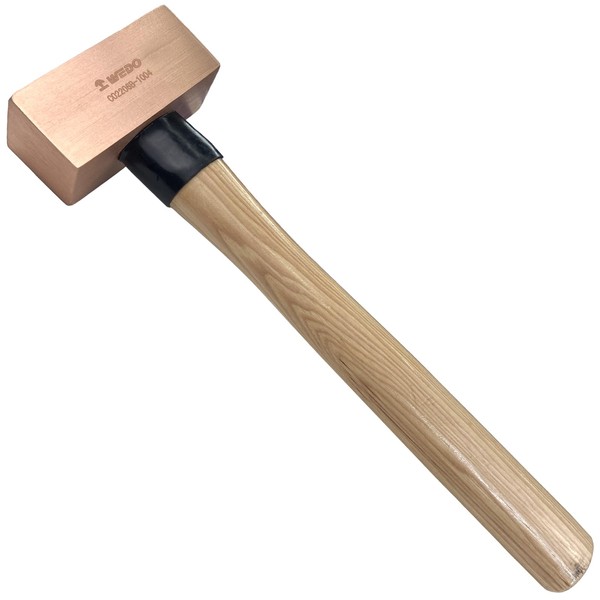 WEDO Copper hammer, locksmith's hammer with wooden handle, 500 g