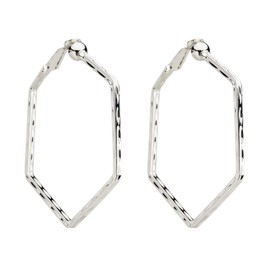 Clip On Hoop Earrings - Silver Plated Hoops - Esi S