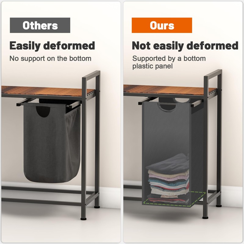 Sonharlar Laundry Hamper, Laundry Sorter with 3 Pull-Out Removable Oxford