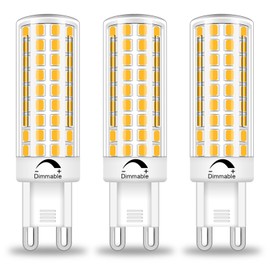Dimmable G9 LED Bulb 3000K Warm White, T4 G9 6W Replacement for 60 Watts Halogen, Ceramic Bi Pin Base, 120V 600 Lumen G9 Light Bulbs for Chandelier (3 Pack)
