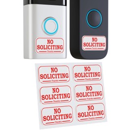 Small No Soliciting and Do Not Disturb Signs for door, Front Door, Doorbell, Epoxy Stickers, 3D Clear Epoxy Resin Dome Stickers, 1.4"×0.52" Size (White)