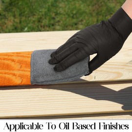 Ziliny 24 Set Wood Stain Applicators and Disposable Latex Gloves Microfiber Stain Sponge Pads for Wood and Oil Based Finishes(Gray)