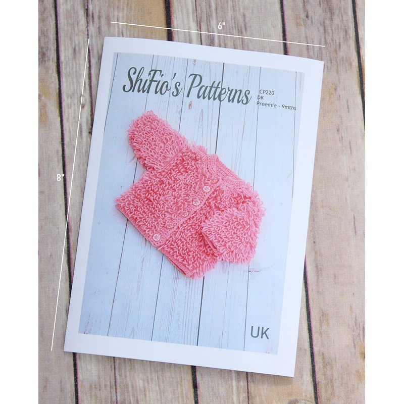 Crochet Pattern for Babies Loopy Cardigan, Babies Double Knitting Crochet