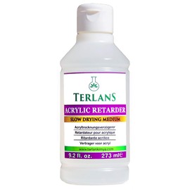 TERLANS Acrylic Retarder with Flip Top Cap 273 ml (9.2 Fl.Oz.) Slow Drying Medium
