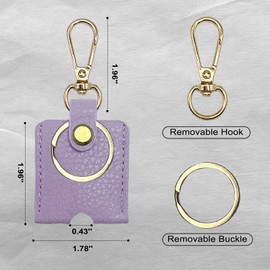 KARENSKEYS Leather Key Sleeve, Broken Car Key Loop Replacement, Stylish Key Cover for Women Men (A, Purple)