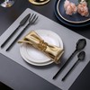 Joincook Black Unique Silverware Set,16-Piece Stainless Steel Cutlery Set for
