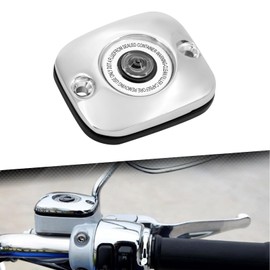 cooideamoto Front Brake Master Cylinder Cover Cap Fit For Harley 2006-2017 Dyna 2006-2014 Softail 2005-2007 Touring (Chrome)