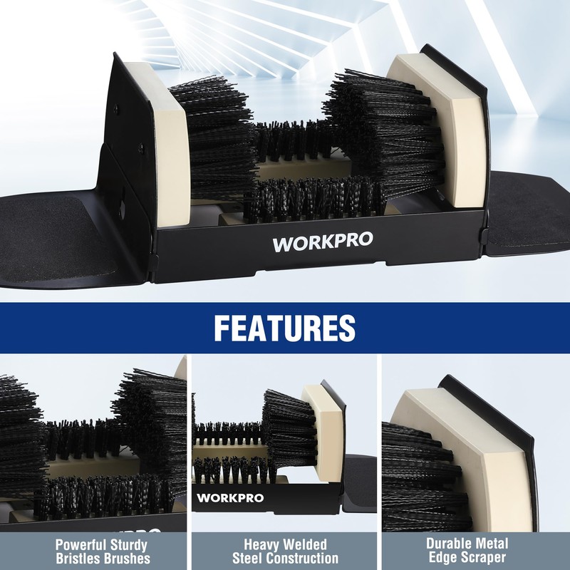 WORKPRO Boot Brush Scraper Outdoor, Shoe Cleaner Brush, Boot Scrubber,