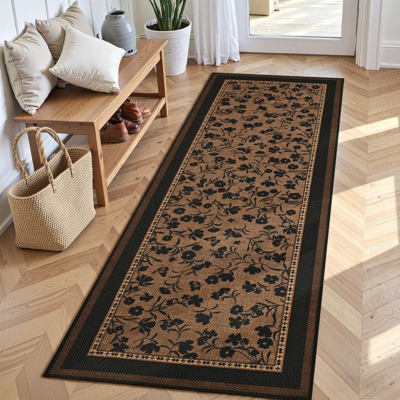 DweIke Easy Jute Non Slip Runner Rug, 2x6 Kitchen Runner