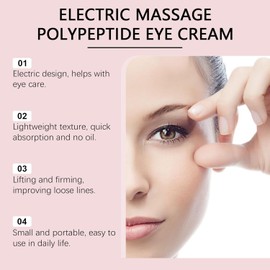 Massage Eye Cream for Dark Circle, Neck and Eye Cream,Tired Eye Refreshment with Gentle Vibration,Firm and Smooth of Fine Lines, for Anti-Wrinkle, Firming, Moisturizing(50g)