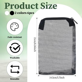 Aphumedc 6Pcs Aquarium Filter Media Bags with Zipper, 8.2" x 5.7" Reusable Nylon Mesh Net Filter Bags, Fish Tank Fine Mesh Bags for Activated Carbon Resins Filter Fish Tank Bio Filter Balls