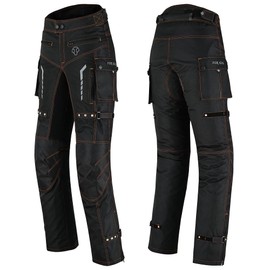 Motorcycle Pant for Men Motocross Waterproof Pant with CE Armored Adventure Motorbike Riding Pants – All Weather (US, Waist Inseam, 32, 30, Orange)