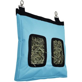 Namvo Rabbit Hay Feeder Bag, Guinea Pig Hay Feeder Storage, Hay Bag Hanging Feeder for Rabbit Guinea Pig Blue