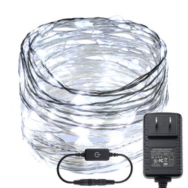 RUICHEN Dimmable Fairy Lights Plug in, 33 Ft 100 LED Starry String Lights with Touch Dimmer, Waterproof Silver Wire Twinkle Lights for Bedroom Patio Wedding Party Christmas (Cool White)