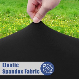 Moosfor Round Spandex Tablecloth 2 Pack, Elastic Fitted Waterproof Tablecloths for 45"-56" Tables, Stretch Washable Picnic Table Cover for Camping, Dining, Indoor and Outdoor, Black