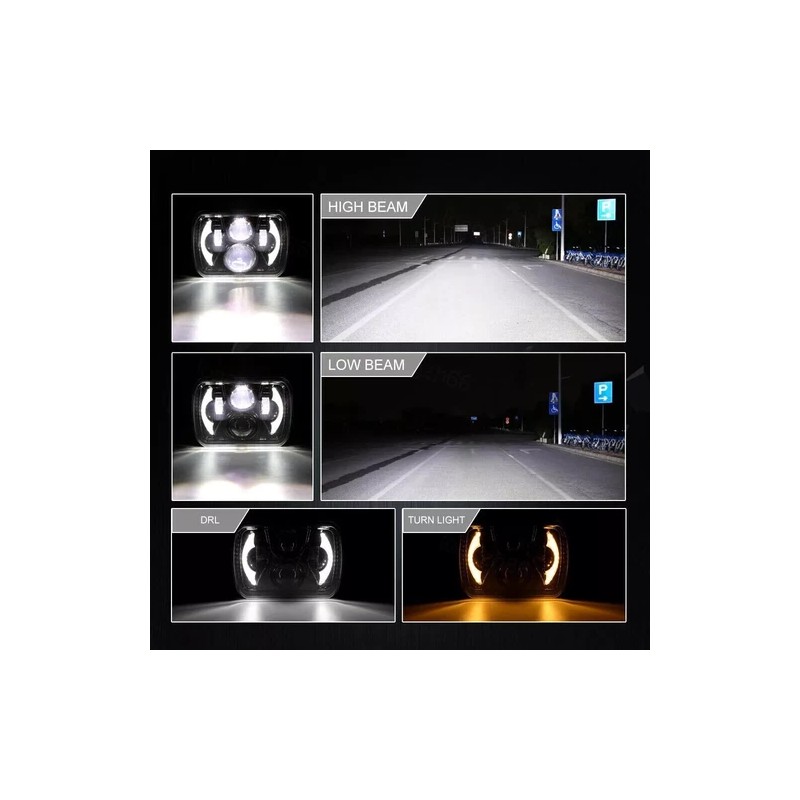 Unbranded DOT Approved Pair 200W 5x7" 7x6 LED Headlights for