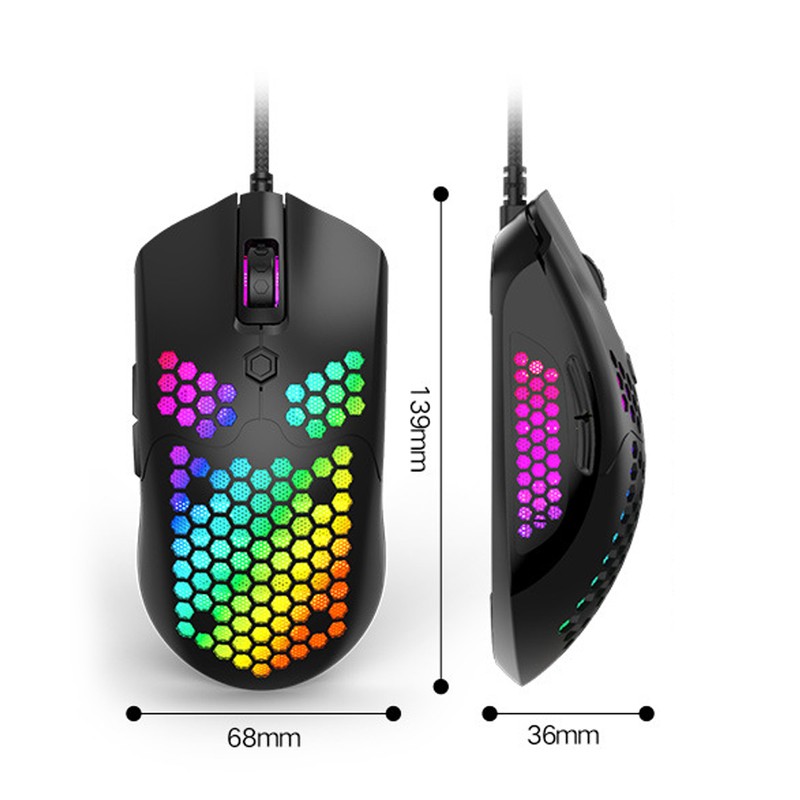 Gaming Mouse USB Interface Wired Portable Desktop E-Sports Hollowing Mouse