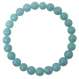 cotigo Natural Stone Bracelet - Elastic Thread Bracelet with Natural Stone Beads - Various Semi-Precious Stones for Women Men Yoga Gift, Stone