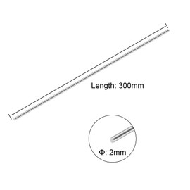 304 Stainless Steel Round Rod, iMeistek 2 mm x 300 mm Stainless Steel Rods, Stainless Steel Solid Round Rod for RC Model Cars, RC Model Boats and Other DIY Crafts (Pack of 5)