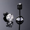 Pack of 4 Round CZ Screw Flat Back Earrings Hypoallergenic