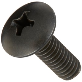 Steel Truss Head Machine Screw, Black Oxide Finish, Meets ASME B18.6.3, #2 Phillips Drive, #8-32 Thread Size, 1/2" Length, Fully Threaded, Imported (Pack of 100)