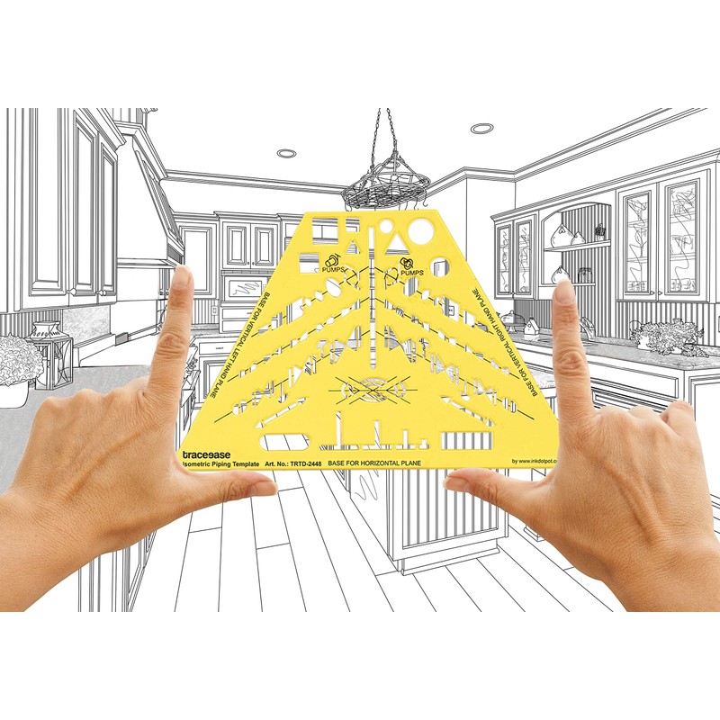 Traceease Electrical Drafting Isometric Piping Template Drawing Stencil,Designing Template Measuring
