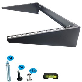 JINGCHENGMEI New Folding 19 Inches Cold Rolled Steel Wall Mountable Simple Vertical Rack and Networking Euipment Rack Including Hardware for Assembly (6U)