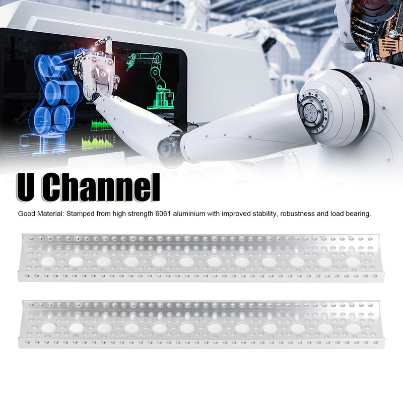 2Pcs U Channel Aluminium 48x12mm Heavy Duty 3 Side Beam