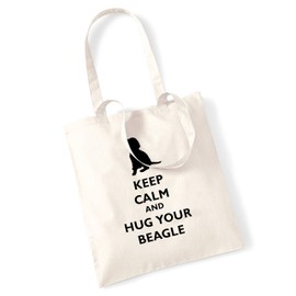 Keep calm and hug your beagle tote bag