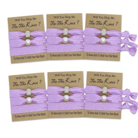 N//C 6 Count Lilac Hair Tie Favors for Bridesmaids, Bachelorette Party Favors Bridal Shower Favors Bridesmaid Gifts for Wedding