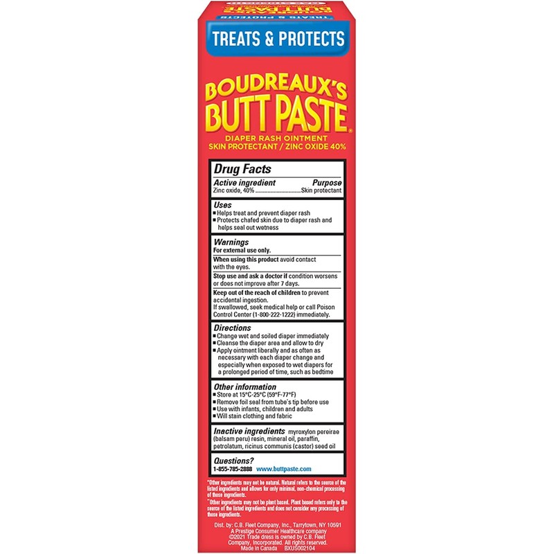 Boudreaux’s Butt Paste Max Strength Diaper Rash Cream for Baby,