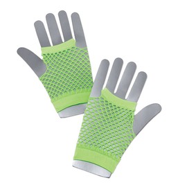 Bristol Novelty BA572 Fishnet Gloves Short Neon Green, Womens, One Size