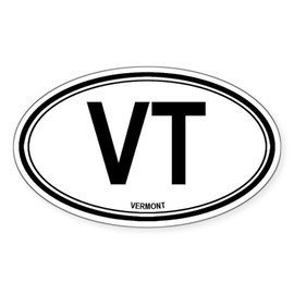 CafePress Vermont (VT) Euro Oval Sticker Oval Car Bumper Sticker