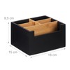 Relaxdays Desk Organiser, Bamboo, 5 Compartments, for Office Supplies &