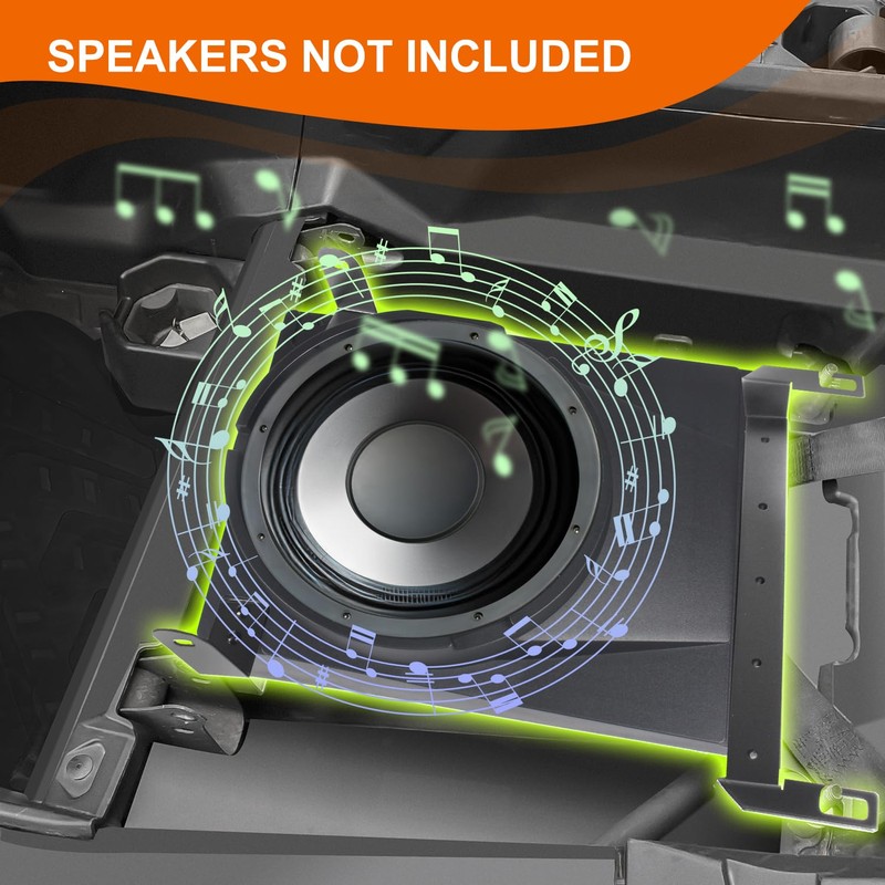 CUSAUTV 10" Under Seat Speaker Pod Panel for Maverick R,