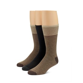 Burlington Men's Cushioned Merino Wool Blend Crew Socks, 3 Pair Pack, Assorted 2, One Size