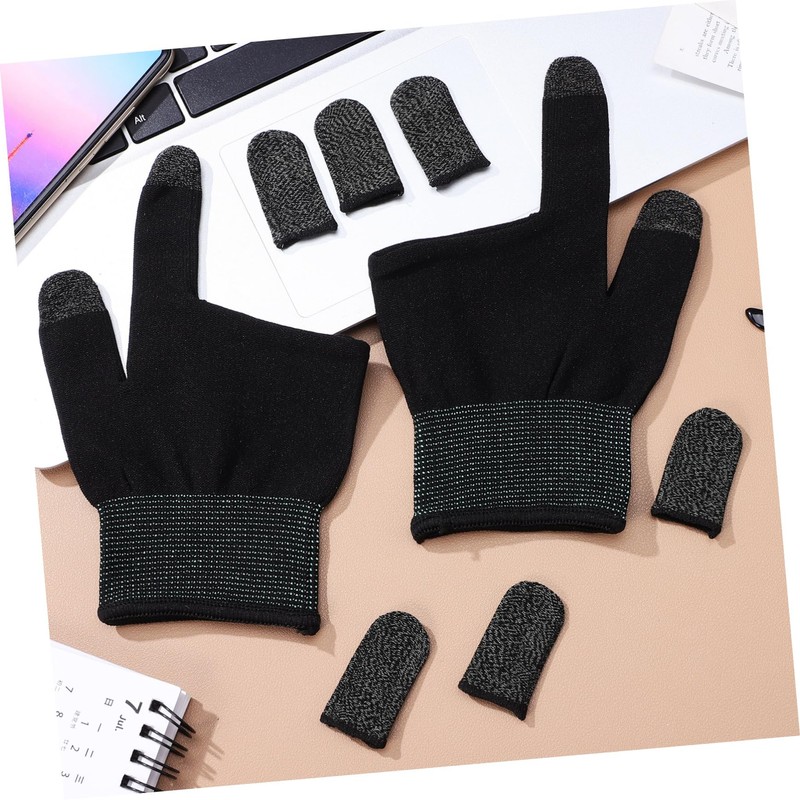 CORHAD 1set Gaming Gloves for Sweaty Hands Touchscreen Finger Sleeves