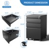 BIZOEIRON 3 Drawer Mobile File Cabinet,Under Desk Metal Filing Cabinet